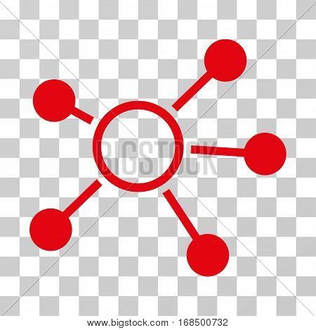 Connections icon. Vector illustration style is flat iconic symbol, red color, transparent background. Designed for web and software interfaces.