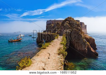 Fort in Berlenga island - Portugal - architecture background