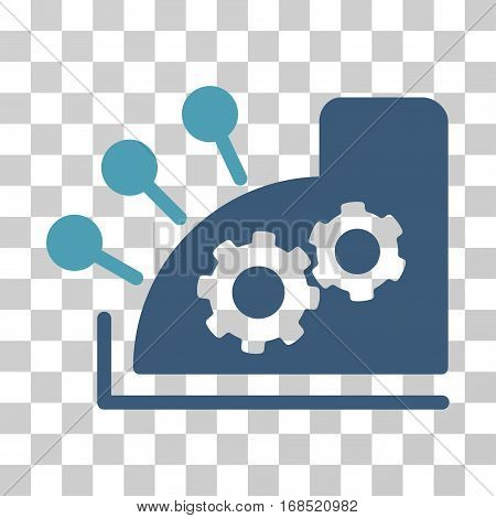 Cash Register icon. Vector illustration style is flat iconic bicolor symbol, cyan and blue colors, transparent background. Designed for web and software interfaces.