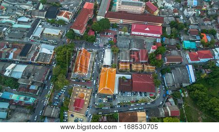 Aerial Photography During Sunset In The Middle Of Phuket City