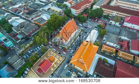 Aerial Photography During Sunset In The Middle Of Phuket City