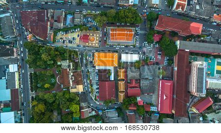 Aerial Photography During Sunset In The Middle Of Phuket City