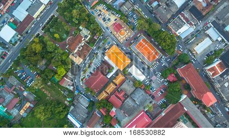 Aerial Photography During Sunset In The Middle Of Phuket City