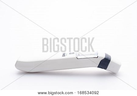 Digital infrared thermometer  instrument  medical on white