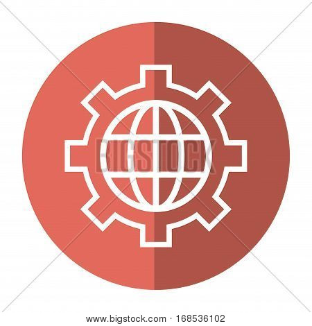 globe gear communicaton business leadership shadow vector illustration eps 10
