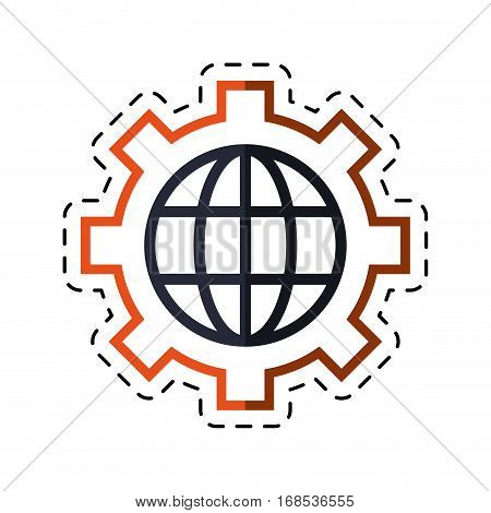 globe gear communicaton business leadership cut line vector illustration eps 10