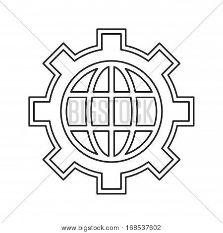 globe gear communicaton business leadership thin line vector illustration eps 10