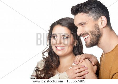 young man and woman close up portrait