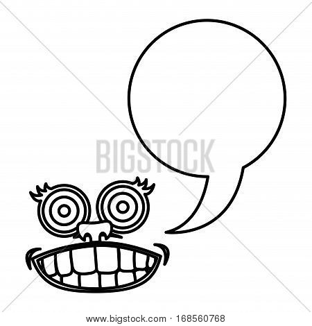 silhouette face cartoon gesture with dialogue circular box vector illustration