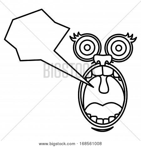 silhouette face cartoon gesture with dialog abstract box vector illustration