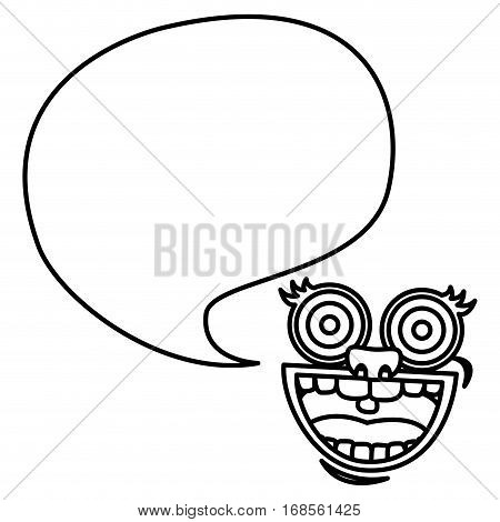 silhouette face cartoon gesture with dialog big callout box vector illustration