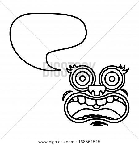 silhouette face cartoon gesture with dialogue cloud vector illustration