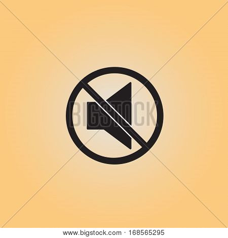 Isolated mute vector icon. Mute button flat sign. Sound off vector pictogram. Volume turn off menu icon.