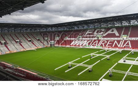 Augsburg, Germany - September 2016: Visiting WWK Arena - the official stadium of FC Augsburg