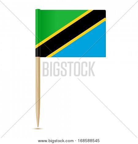 Flag of Tanzania. Flag toothpick on white background 10eps