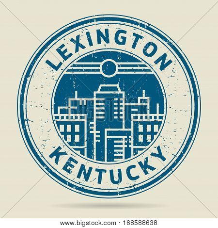 Grunge rubber stamp or label with text Lexington Kentucky written inside vector illustration