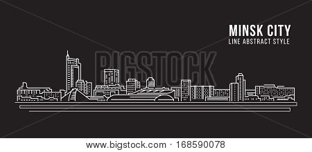 Cityscape Building Line art Vector Illustration design - Minsk city