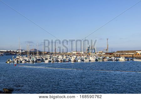 Yacht Harbor In Arrecife, Spain