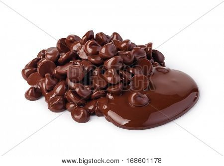 chocolate Callets isolated on white background