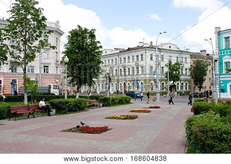 Gomel, Belarus, May 18, 2010: The Square Street Work.