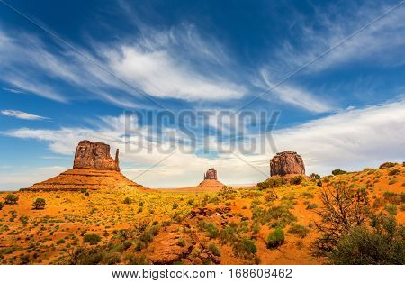 Unique landscape of Monument Valley