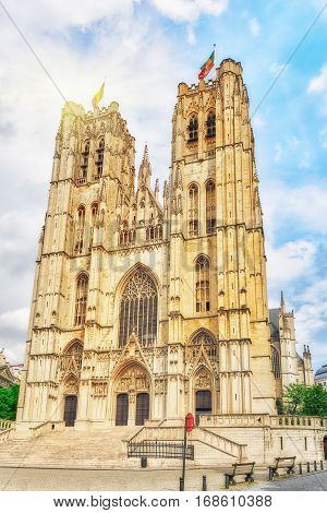 Cathedral Of St. Michael And St. Gudula  Is A Roman Catholic Church In Brussels, Belgium.