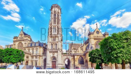 Saint-germain L'auxerrois Church  Is Situated Near Louvre. It's Construction In Roman, Gothic And Re
