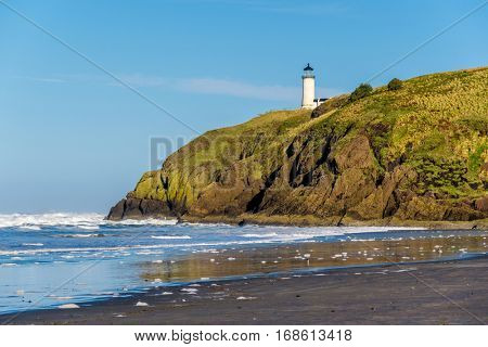 North Head Lighthouse at Pacific coast, Cape Disappointment, built in 1898, WA, USA