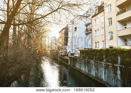 Wonderful autumnal view of the river 