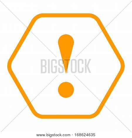 Use it in all your designs. Thin line style exclamation mark icon warning sign attention button in hexagon shape. Vector illustration a graphic element for web internet design.
