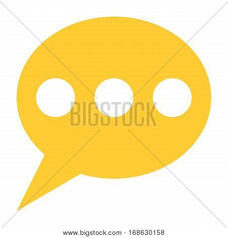 Flat speech bubble icon chat room sign forum internet button. Quick and easy recolorable shape isolated from background. Vector illustration a graphic element for web internet design