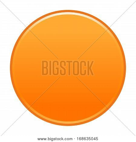 Orange flat button blank web internet icon circle empty shape. Vector illustration a graphic element for web internet design