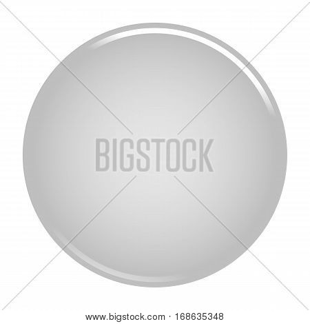Gray glossy button empty web internet icon circle empty shape. Vector illustration a graphic element for web internet design