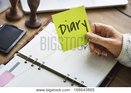 Diary Daily Record Journal Daybook Memoir Concept