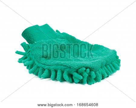 Car washing mitt glove sponge isolated over the white background
