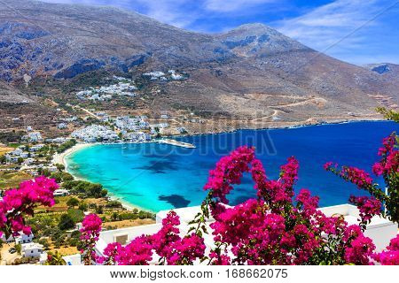 Stunning Greek beaches in Amorgos island,Aegialis bay, Cyclades