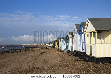 Beach Huts at Thorpe Bay near Southend-on-Sea Essex England
