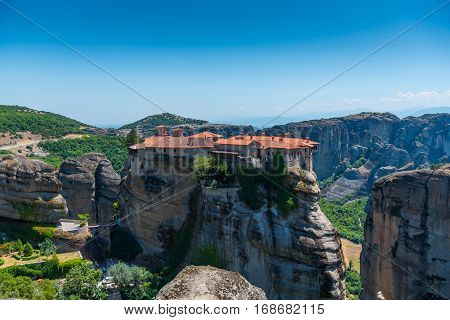 Amazing Meteora monastery Varlaam in kalambaka Greece