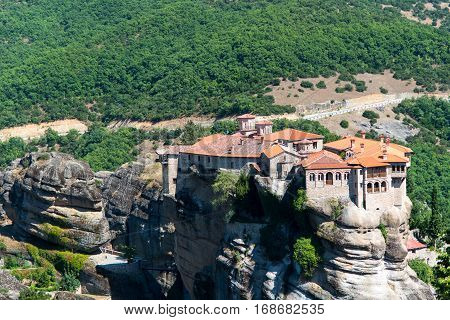 Amazing Meteora monastery Varlaam in kalambaka Greece