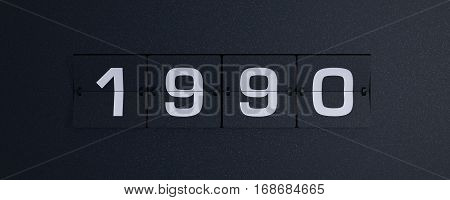 3d rendering flip board year 1990 background