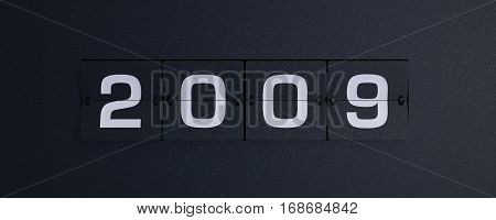 3d rendering flip board year 2009 background