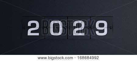 3d rendering flip board year 2029 background