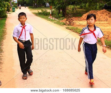 Asian Vietnamese Preteen Pioner Kids