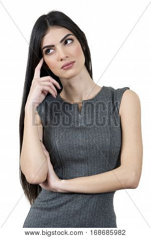 Young Business Woman Trying To Think.
