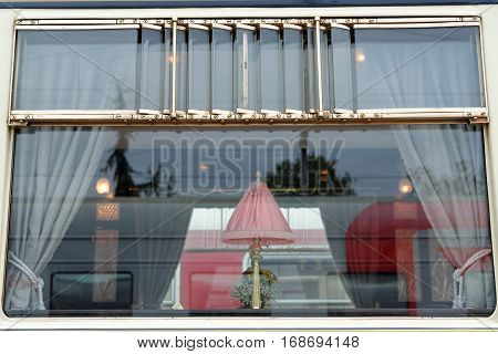 VARNA, BULGARIA - SEPTEMBER 3:The legendary 'Orient Express' arrives at station in Varna on September 3, 2013 in Varna Bulgaria. The luxury train travels between Paris and Istanbul.