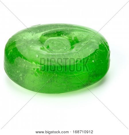 One fruit hard sugar candy,  boiled sweet or sugar plum isolated on white background cutout