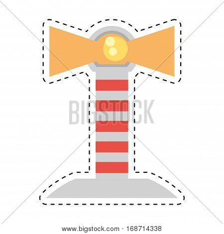 lighthouse sea navegation signal cut line vector illustration eps 10