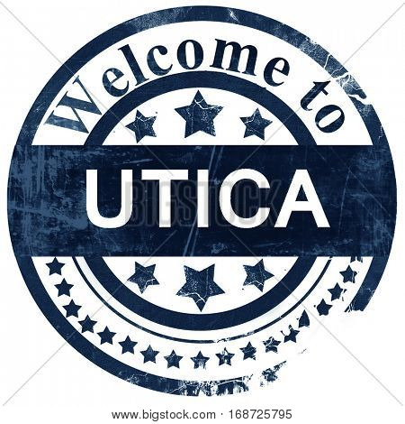 utica stamp on white background