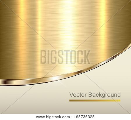 Gold metal background, elegant golden vector metallic texture 