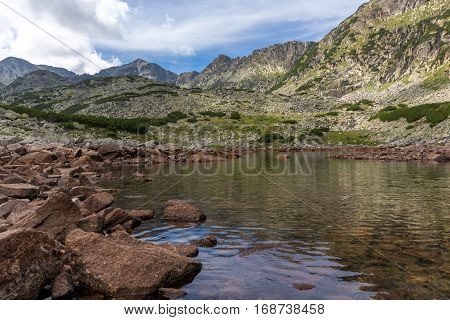 Reflection of Musala peak in Musalenski lakes,  Rila mountain, Bulgaria